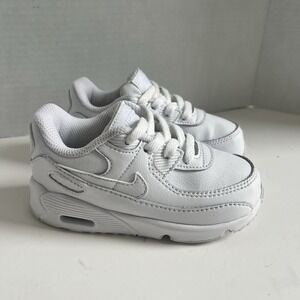 Nike Air Max 90 LTR Toddler White Leather Size 8C
